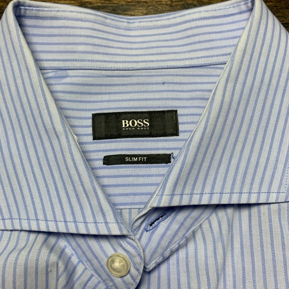 Hugo Boss blue striped button up - Picture 2 of 3